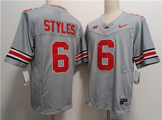 Men's Ohio State Buckeyes #6 Sonny Styles Grey FUSE College Football Jersey