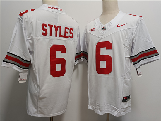 Men's Ohio State Buckeyes #6 Sonny Styles White FUSE College Football Jersey