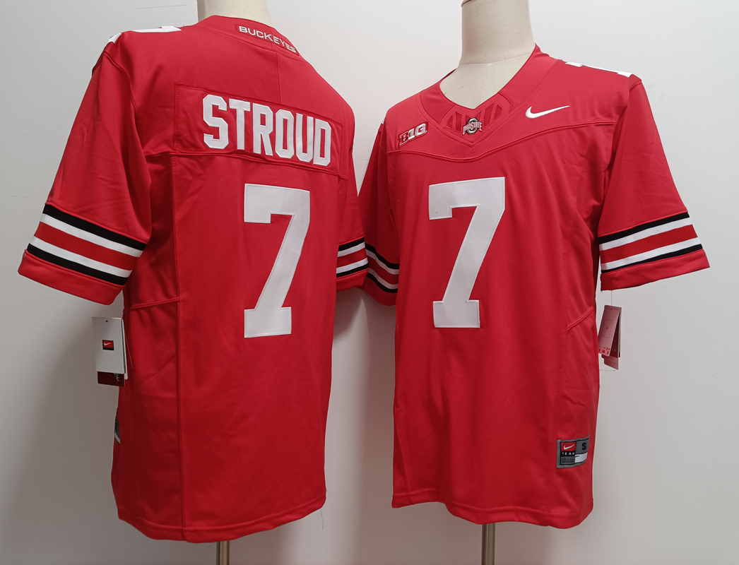 Men's Ohio State Buckeyes #7 CJ Stroud White FUSE College Stitched Jersey