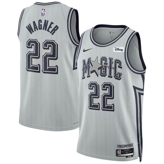 Men's Orlando Magic #22 Franz Wagner Silver 2024-25 City Edition Stitched Basketball Jersey