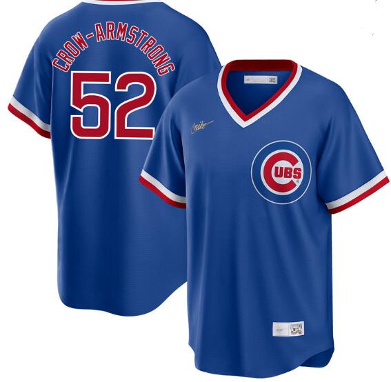 Men's Pete Crow-Armstrong #29 Chicago Cubs Blue 1994 Cooperstown Jersey by NIKE