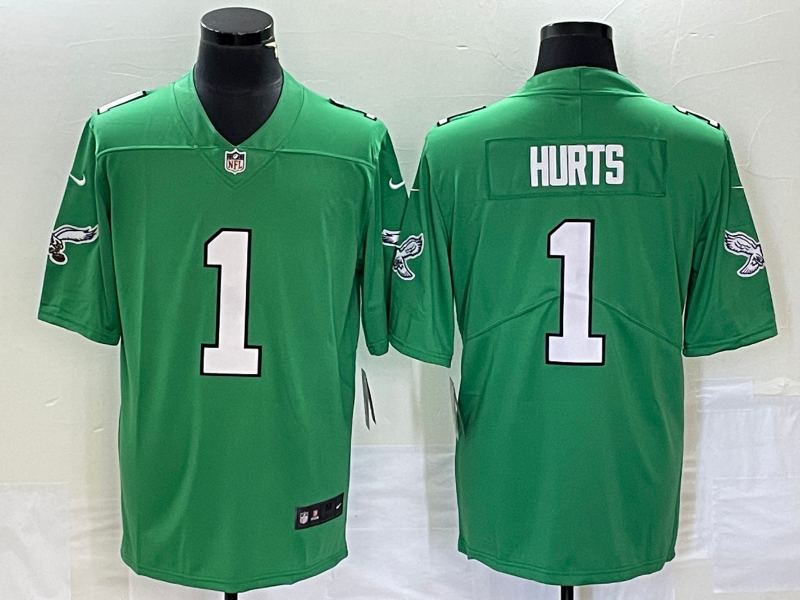 Men's Philadelphia Eagles #1 Jalen Hurts Limited Green 2023 Vapor Jersey