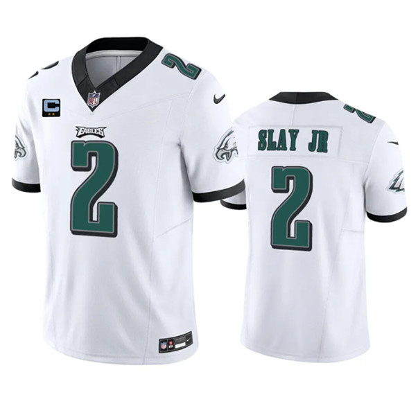 Men's Philadelphia Eagles #2 Darius Slay JR White 2023 F.U.S.E. With 2-Star C Patch Vapor Untouchable Limited Football Stitched Jersey