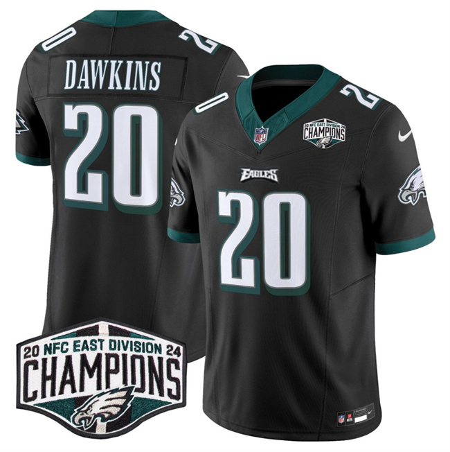 Men's Philadelphia Eagles #20 Brian Dawkins Black 2024 NFC East Champions F.U.S.E. Vapor Untouchable Limited Stitched Football Jersey