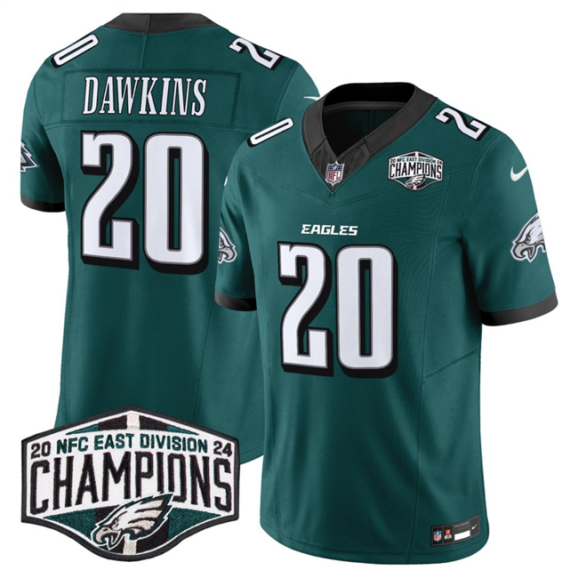 Men's Philadelphia Eagles #20 Brian Dawkins Green 2024 New NFC East Champions F.U.S.E. Vapor Untouchable Limited Stitched Football Jersey