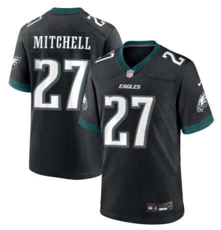 Men's Philadelphia Eagles #27 Quinyon Mitchell Nike Midnight Black Player Game Jersey