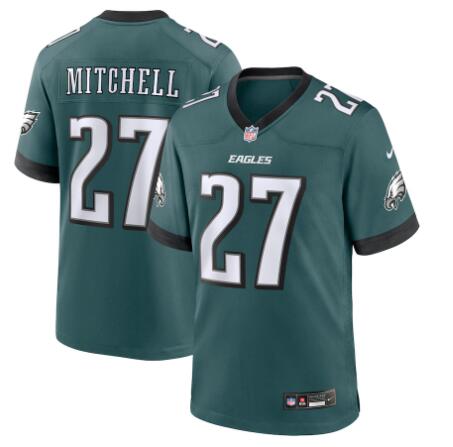 Men's Philadelphia Eagles #27 Quinyon Mitchell Nike Midnight Green Player Game Jersey