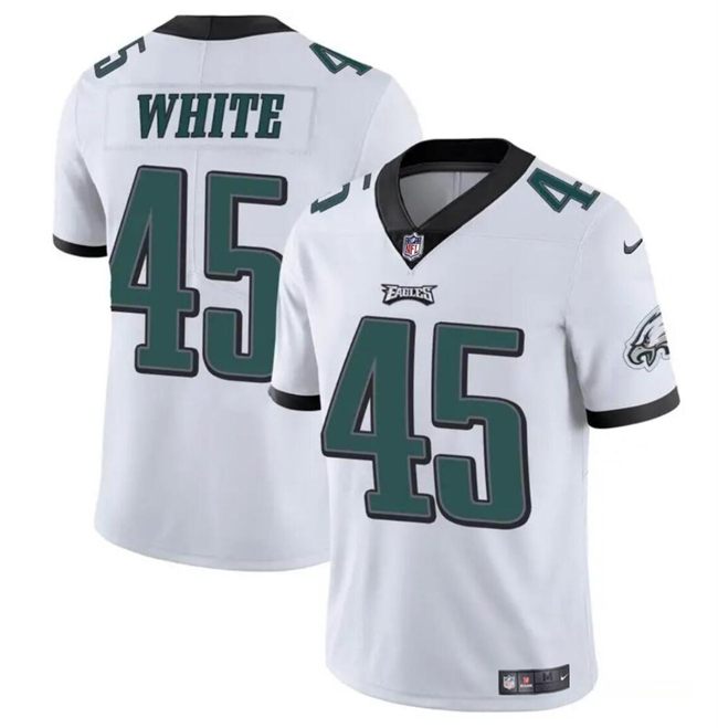 Men's Philadelphia Eagles #45 Devin White White Vapor Untouchable Limited Football Stitched Jersey