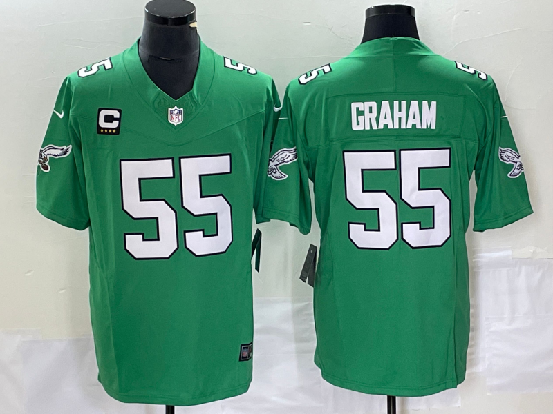 Men's Philadelphia Eagles #55 Brandon Graham Green 2023 F.U.S.E. Vapor Untouchable With C Patch Stitched Football Jersey