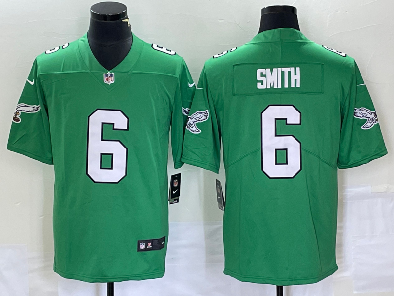 Men's Philadelphia Eagles #6 DeVonta Smith Green 2023 Vapor Limited Throwback Jersey