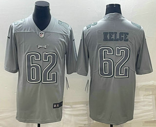 Men's Philadelphia Eagles #62 Jason Kelce Gray Atmosphere Fashion