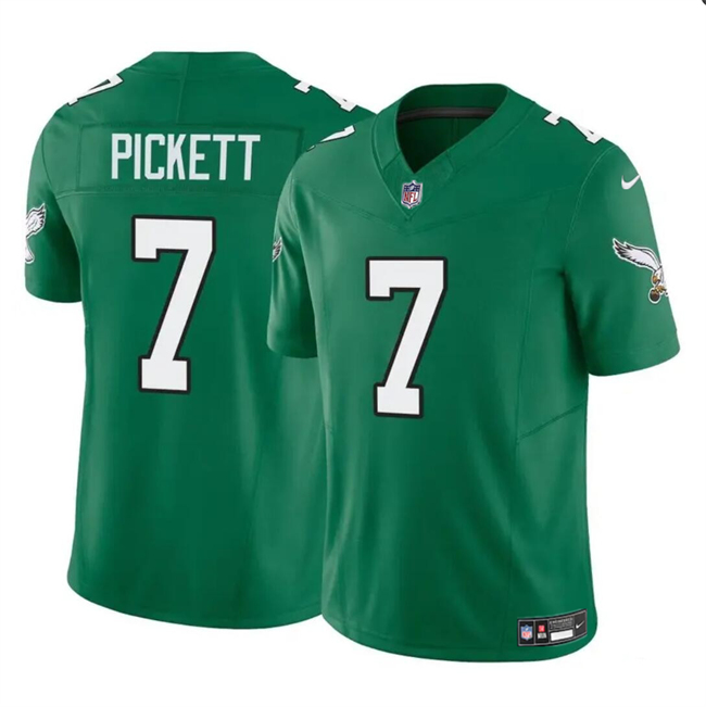 Men's Philadelphia Eagles #7 Kenny Pickett Green 2023 F.U.S.E Throwback Vapor Untouchable Limited Football Stitched Jersey