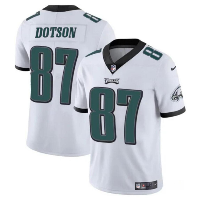 Men's Philadelphia Eagles #87 Jahan Dotson White Vapor Untouchable Limited Stitched Football Jersey