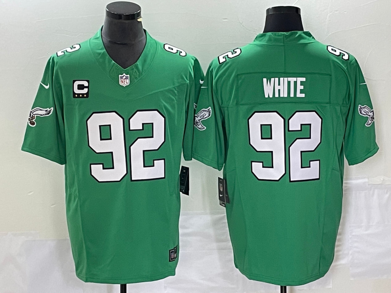 Men's Philadelphia Eagles #92 Reggie White Green 2023 F.U.S.E. Vapor Untouchable With C Patch Stitched Football Jersey