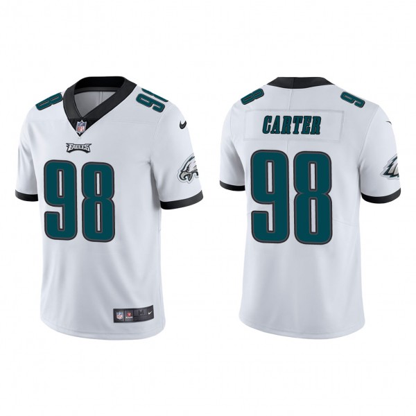 Men's Philadelphia Eagles #98 Jalen Carter White Vapor Untouchable Limited Stitched Jersey