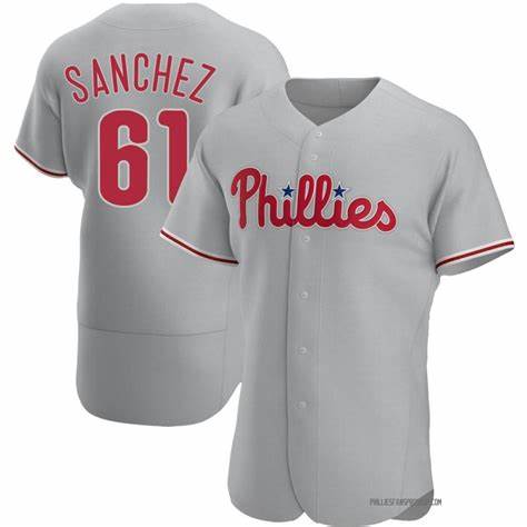 Men's Philadelphia Phillies #61 Cristopher Sanchez Grey Flex Base Stitched Baseball Jersey