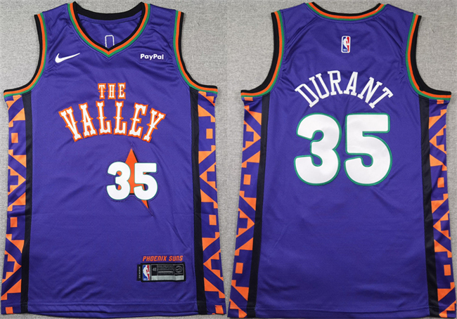 Men's Phoenix Suns #35 Kevin Durant Purple 2024-25 City Edition Stitched Basketball Jersey1