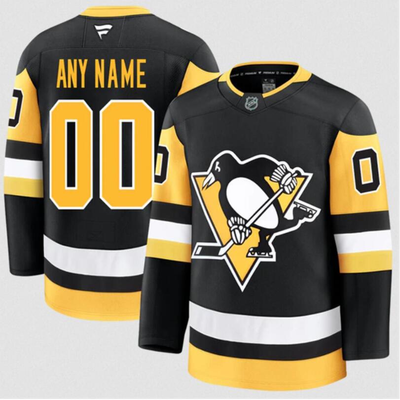 Men's Pittsburgh Penguins Active Player Custom Black 2024-25 Home Stitched Hockey Jersey