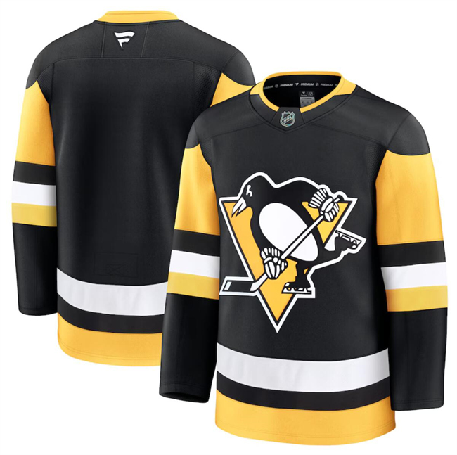 Men's Pittsburgh Penguins Blank Black 2024-25 Home Stitched Hockey Jersey