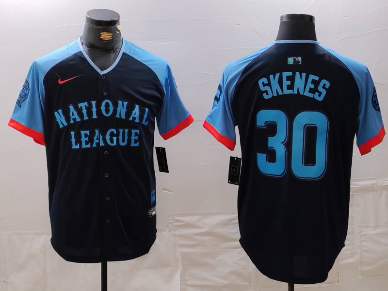 Men's Pittsburgh Pirates #30 Paul Skenes Navy 2024 All Star Limited Stitched Jersey