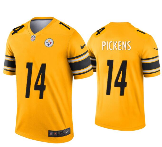 Men's Pittsburgh Steelers #14 George Pickens Nike Gold Inverted Game Jersey