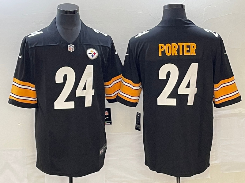 Men's Pittsburgh Steelers #24 Joey Porter Jr. Black 2023 Draft Vapor Untouchable Limited Stitched Jersey