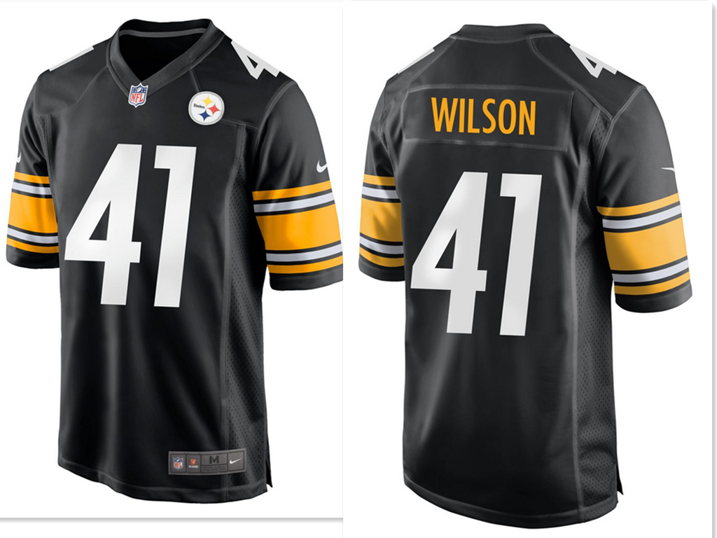 Men's Pittsburgh Steelers #41 Payton Wilson Black Replica Home Stitched Jersey