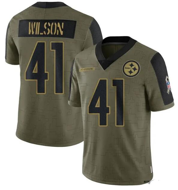 Men's Pittsburgh Steelers #41 Payton Wilson Nike Olive Salute To Service Limited Player Jersey