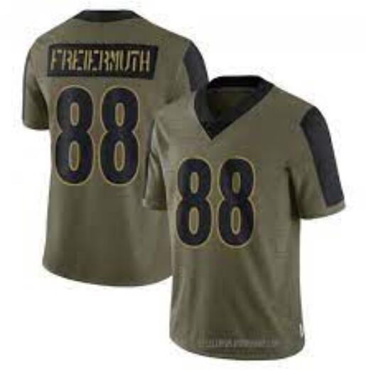 Men's Pittsburgh Steelers #88 Pat Freiermuth Nike Olive 2021 Salute To Service Limited Player Jersey