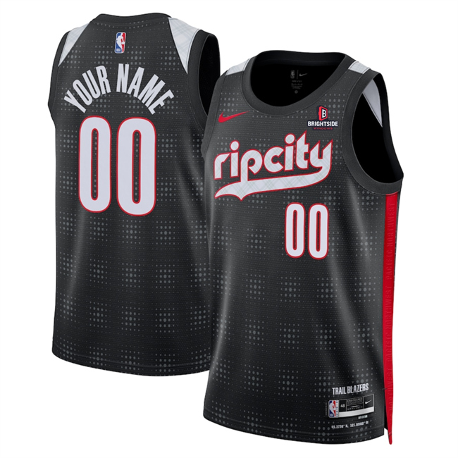 Men's Portland Trail Blazers Active Player Custom Black 2024-25 City Edition Edition Stitched Basketball Jersey