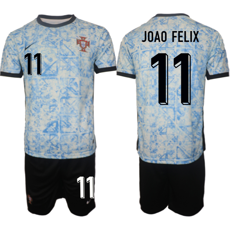 Men's Portugal away 11# JOAO FELIX 2024-25 Suit Soccer Jerseys