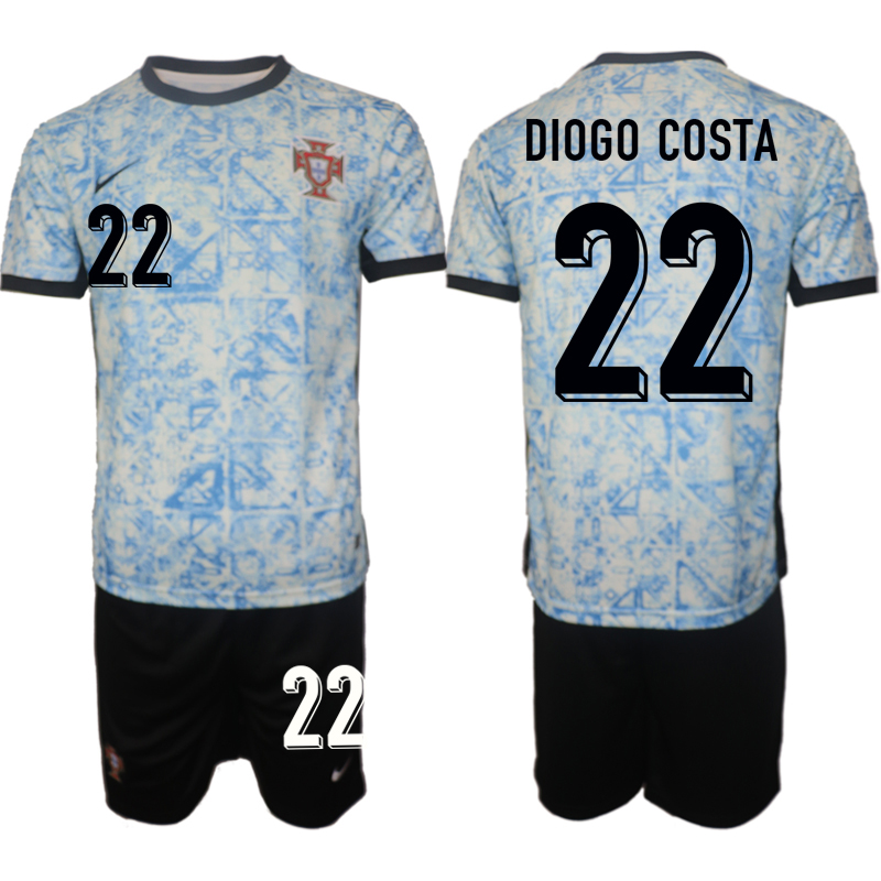 Men's Portugal away 22# DIOGO COSTA 2024-25 Suit Soccer Jerseys