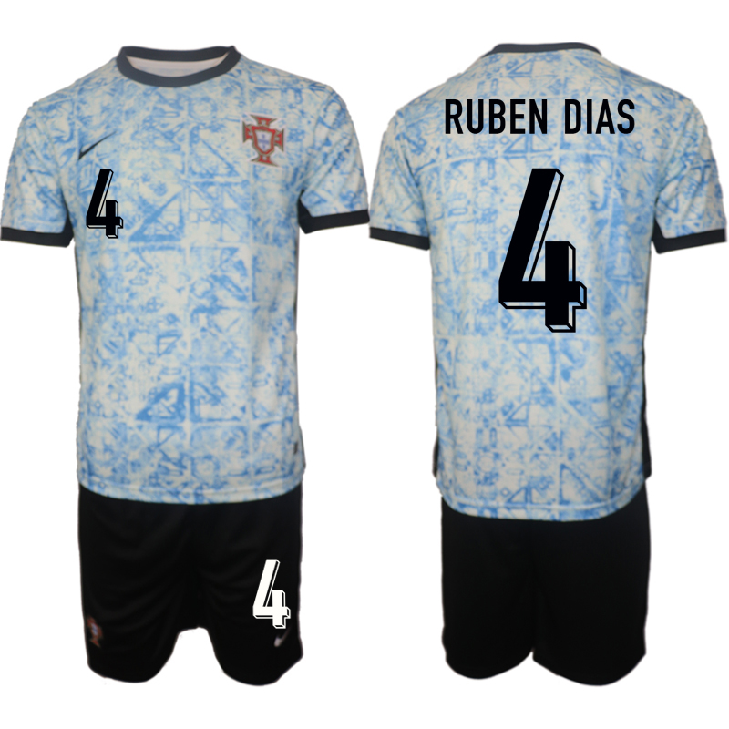 Men's Portugal away 4# RUBEN DIAS 2024-25 Suit Soccer Jerseys