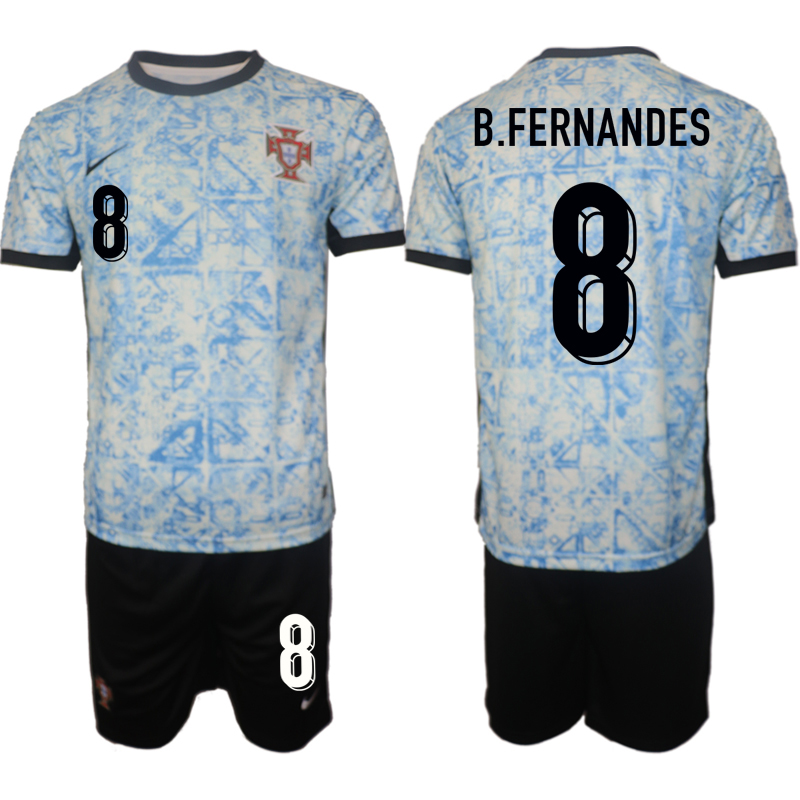 Men's Portugal away 8# B.FERNANDES 2024-25 Suit Soccer Jerseys