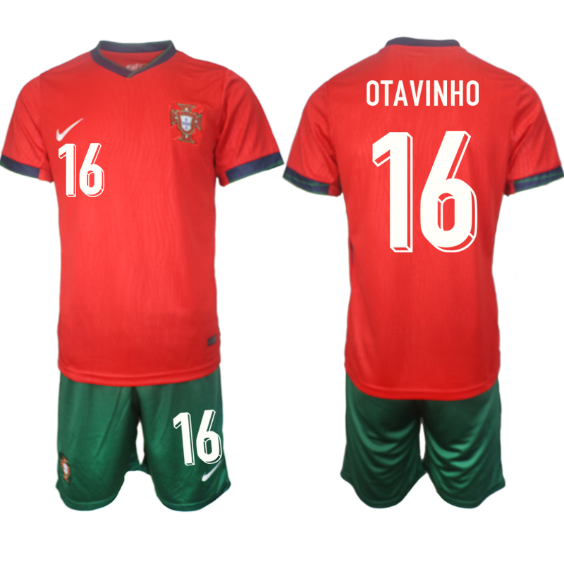 Men's Portugal home 16# OTAVINHO 2024-25 Suit Soccer Jerseys