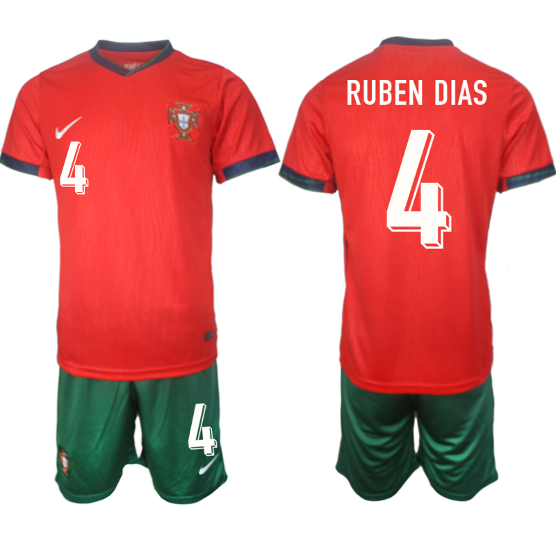 Men's Portugal home 4# RUBEN DIAS 2024-25 Suit Soccer Jerseys