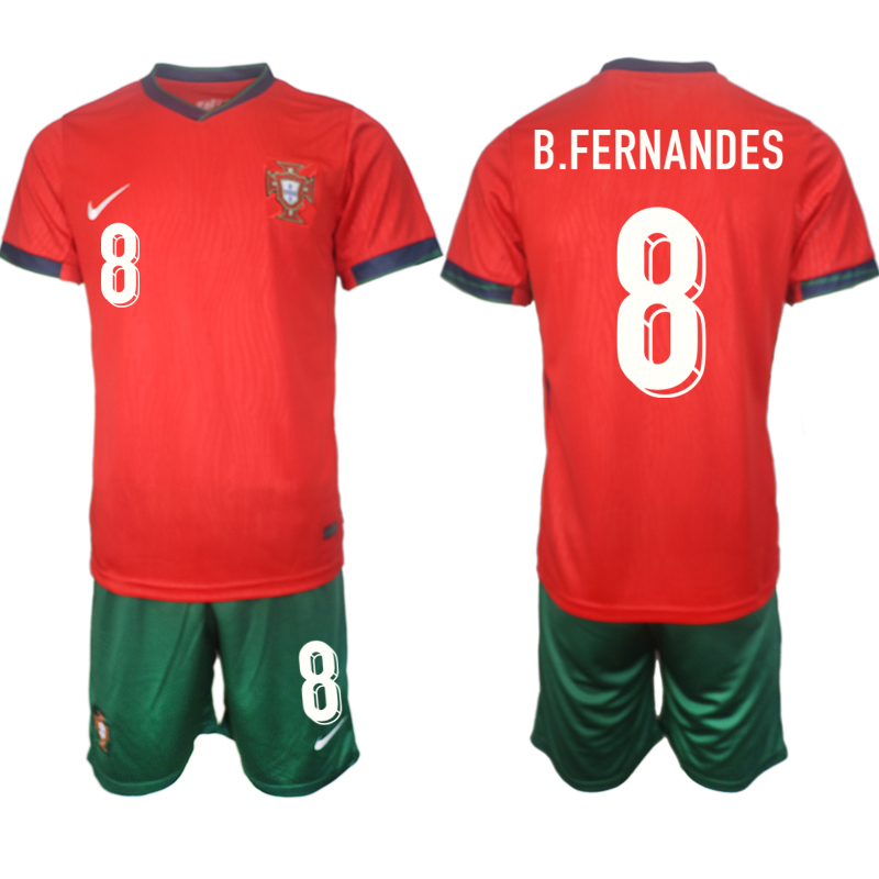 Men's Portugal home 8# B.FERNANDES 2024-25 Suit Soccer Jerseys