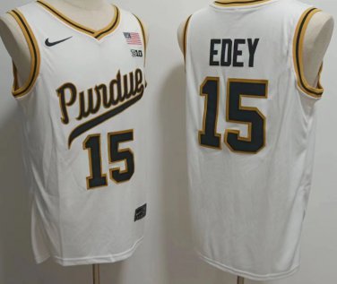 Men's Purdue Boilermakers #15 Zach Edey Jersey White