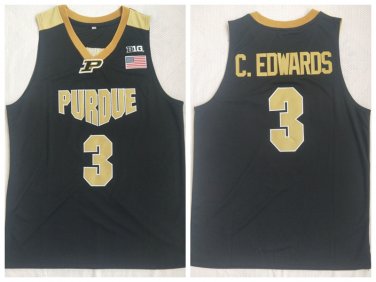 Men's Purdue Boilermakers 3 C.Edwards Basketball Jersey Black