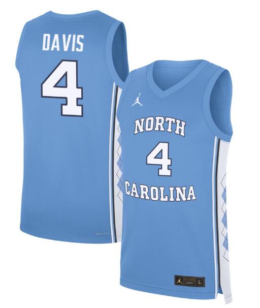 Men's R.J. Davis #4 North Carolina Tar Heels College Basketball Jerseys