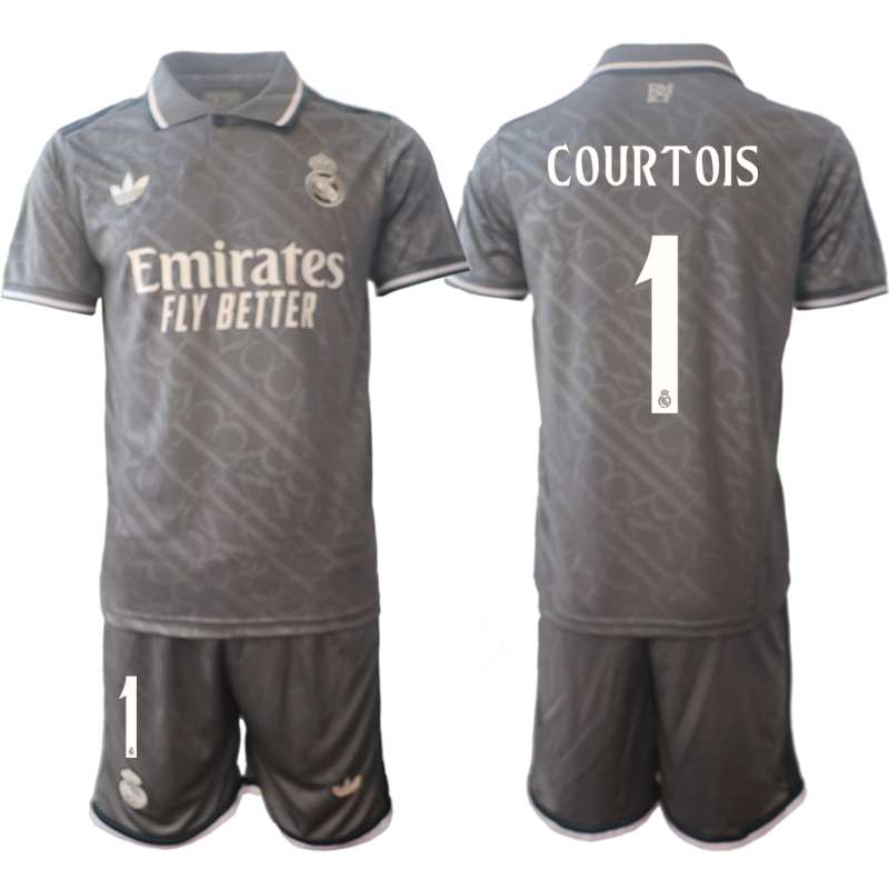 Men's Real Madrid 2nd away 1# COURTOIS 2024-25 Suit Soccer Jerseys