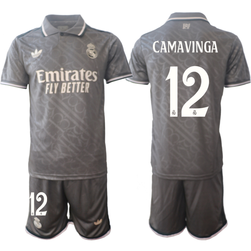 Men's Real Madrid 2nd away 12# CAMAVINGA 2024-25 Suit Soccer Jerseys