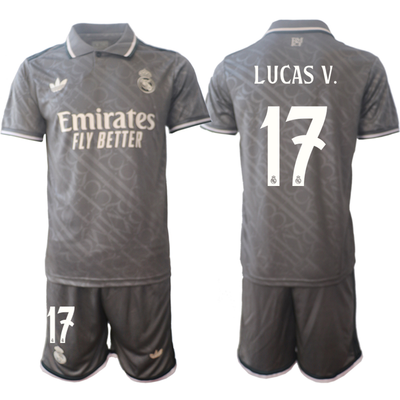 Men's Real Madrid 2nd away 17# LUCAS V. 2024-25 Suit Soccer Jerseys