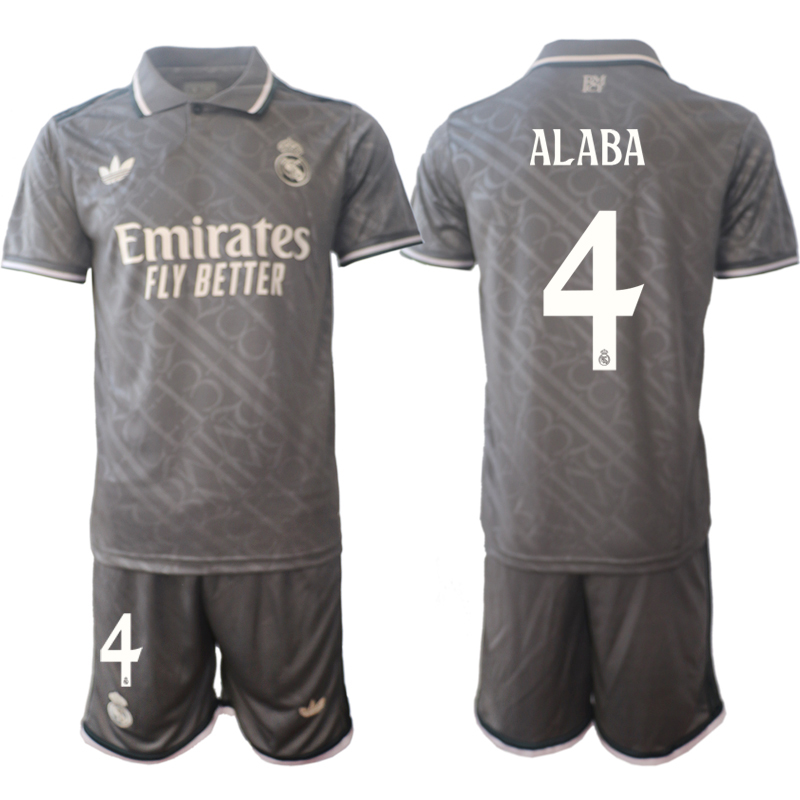 Men's Real Madrid 2nd away 4# ALABA 2024-25 Suit Soccer Jerseys