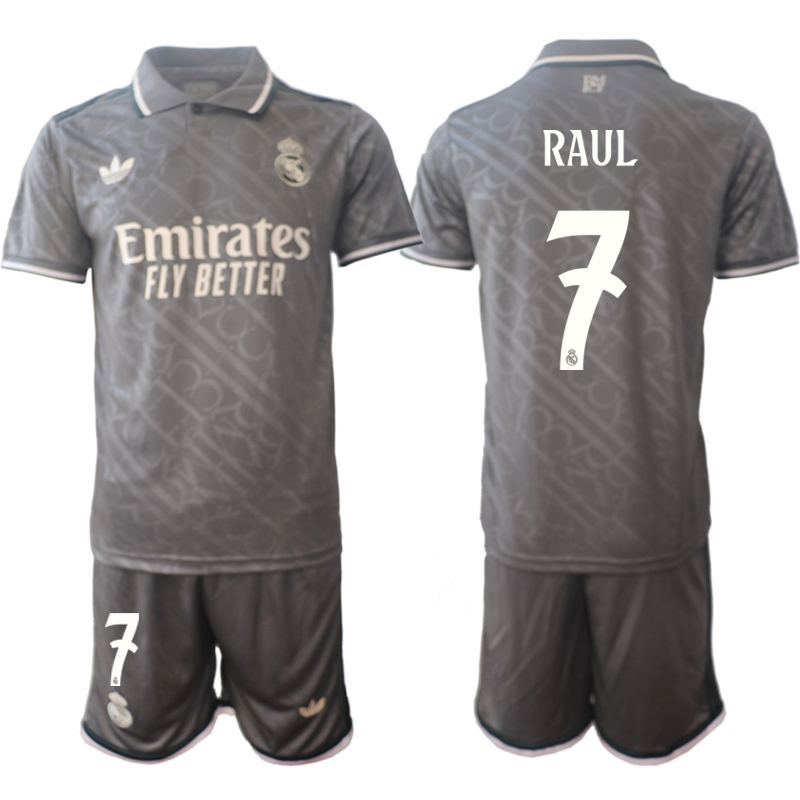 Men's Real Madrid 2nd away 7# RAUL 2024-25 Suit Soccer Jerseys