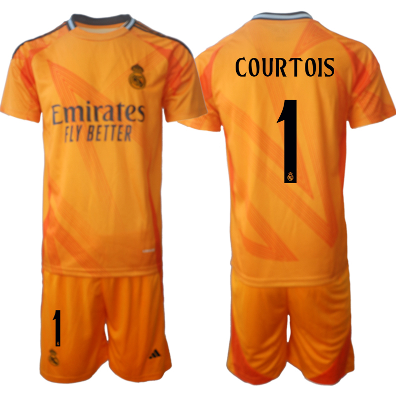 Men's Real Madrid away 1# COURTOIS 2024-25 Suit Soccer Jerseys