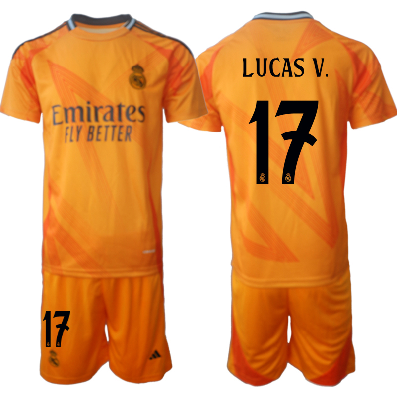 Men's Real Madrid away 17# LUCAS V. 2024-25 Suit Soccer Jerseys