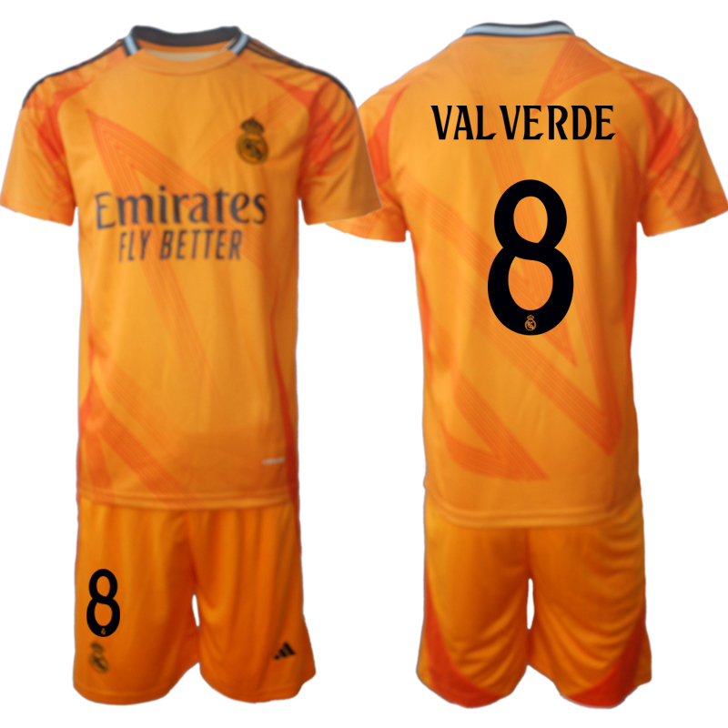 Men's Real Madrid away 8# VALVERDE 2024-25 Suit Soccer Jerseys