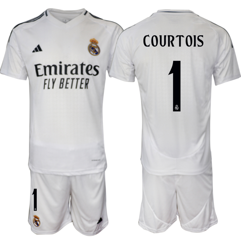 Men's Real Madrid home 1# COURTOIS 2024-25 Suit Soccer Jerseys