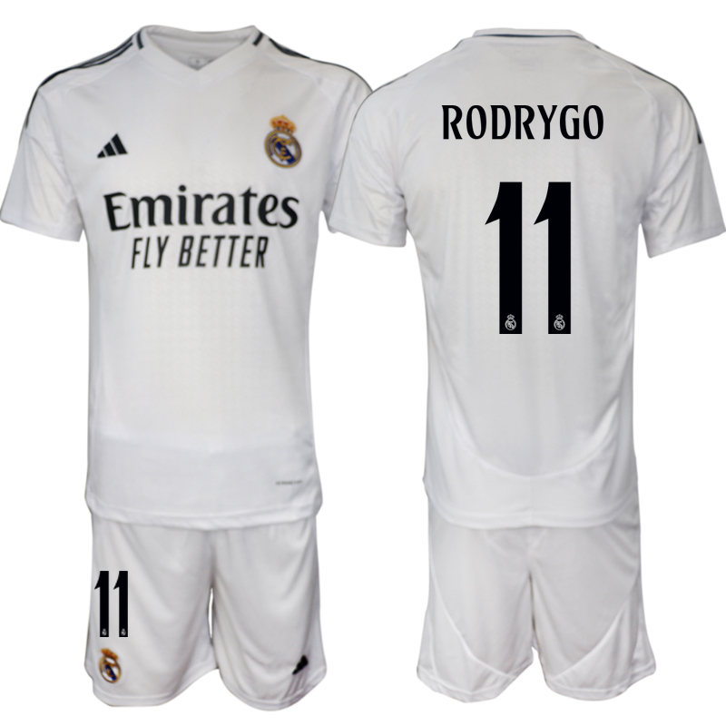 Men's Real Madrid home 11# RODRYGO 2024-25 Suit Soccer Jerseys